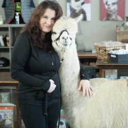 Rebecca Gill and her alpaca Sherry Ann